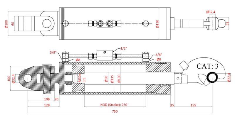 HIDRAULIČNI PULER SPECIJAL - 4. KLASA 115/50-250 (90-250HP)(32.4mm)