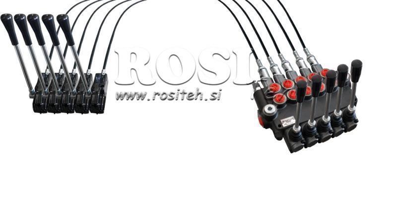 JOYSTICK DOPPIO MANICO 1 m VALVOLA IDRAULICA 5xP40 litri