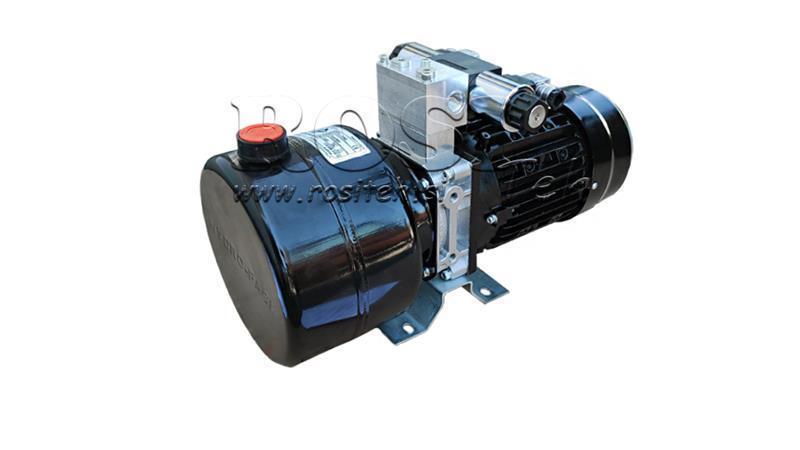 MINI AGREGAT HYDRAULICZNY 380V AC (0.75 kW) 85 bar - 3.7 cc - 5.2 lit/min - zbiornik 4 lit