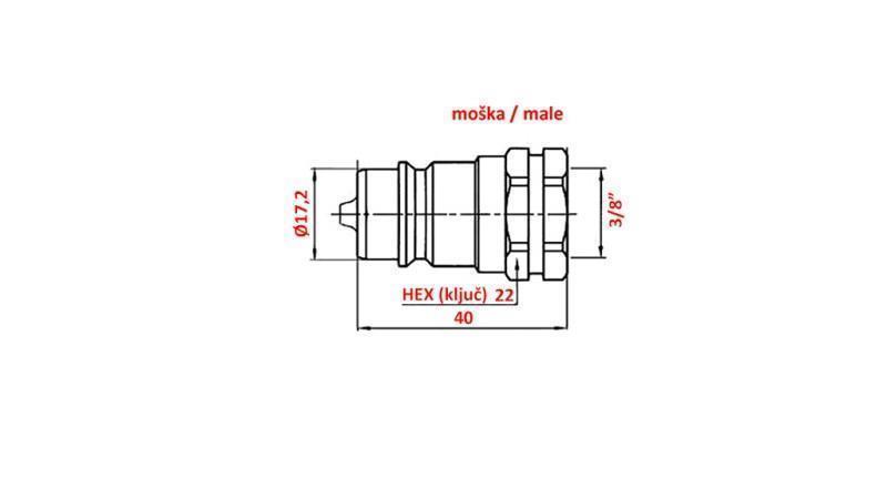 BRZA SPOJNICA TRAKTOR MUŠKA 3/8