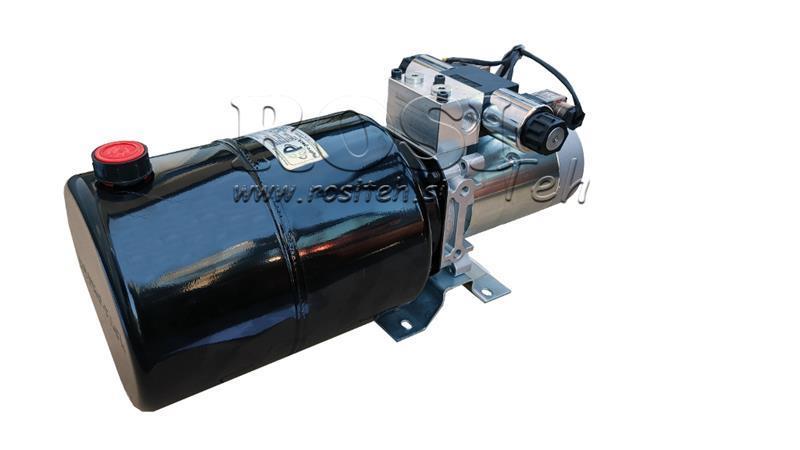 MINI AGGREGATO IDRAULICO 12V DC - 1.6kW = 2.1cc - 8 lit - assemblaggio bidirezionale (metallo)