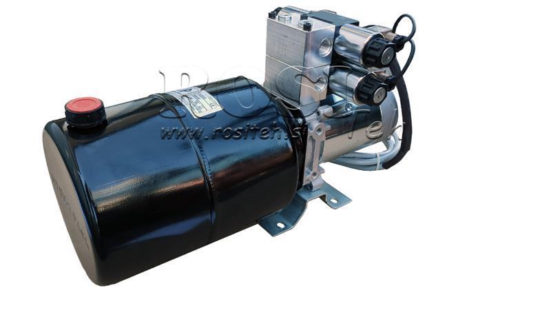 MINI AGGREGATO IDRAULICO 12V DC - 1.6kW = 2.1cc - 8 lit - assemblaggio bidirezionale 2x (metallo)