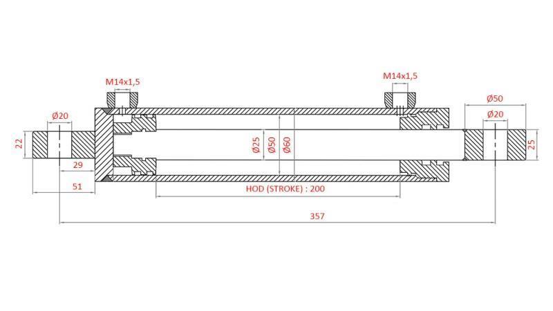 HYDRAULISK STYRINGSCYLINDER SAMME OEM-264.6342.4/11