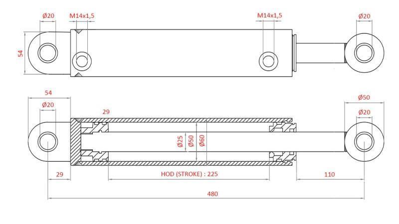HIDRAULIČNI UPRAVLJAČKI CILINDAR FIAT-NEW HOLLAND OEM-5189893