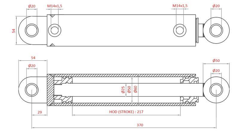 HYDRAULISK STYRINGSSYLINDER FIAT-NEW HOLLAND OEM-5189892