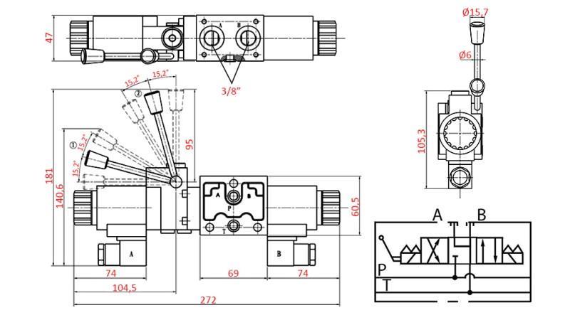 VALVOLA IDRAULICA MANUALE E ELETTROMAGNETICA YEAT-MONTAGGIO 12V N6