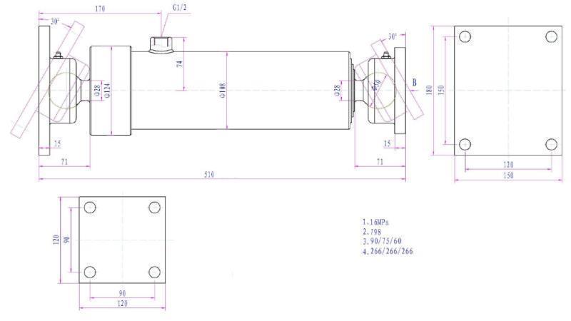 TELESKOPICKÝ VÁLEC 3 PRODLOUŽENÍ  805MM K3B-7T