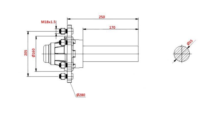 MEZZO ALBERO 3000 kg l.300 mm