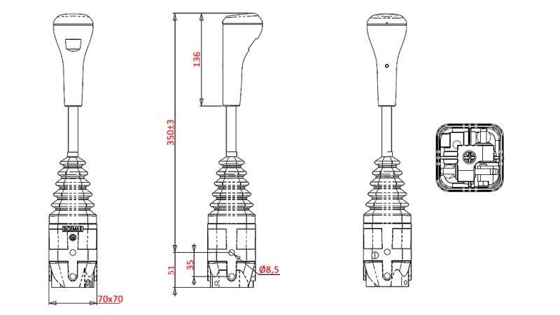 JOYSTICK INDEMAR PRO VZV - BEZ TLAČÍTKA
