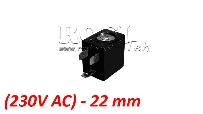 (22) EL. MAG. CÍVKA 230V AC 4.5VA PRO PNEUMATICKÝ VENTIL 1/4-3/8-1/2