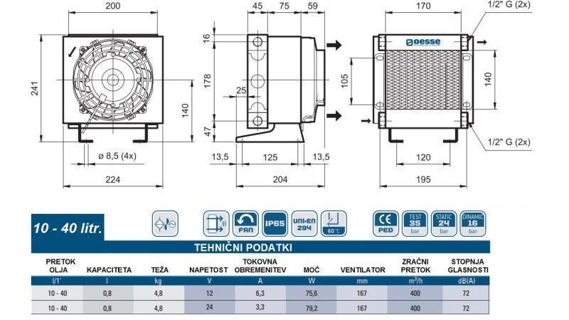 RADIATORE OLIO DC 12V HY01002 10-40 LIT