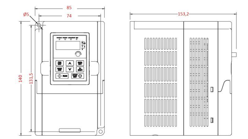 CONVERTIDOR DE FRECUENCIA-INVERTIDOR 1Fase 0.75kW GD10-0R7G-S2-B