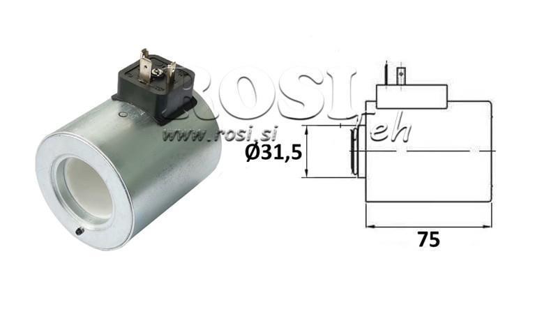 ELEKTRO MAGNETNA TULJAVA 24V DC ZA VENTIL CETOP 5 - fi 31,4mm-75mm 37W
