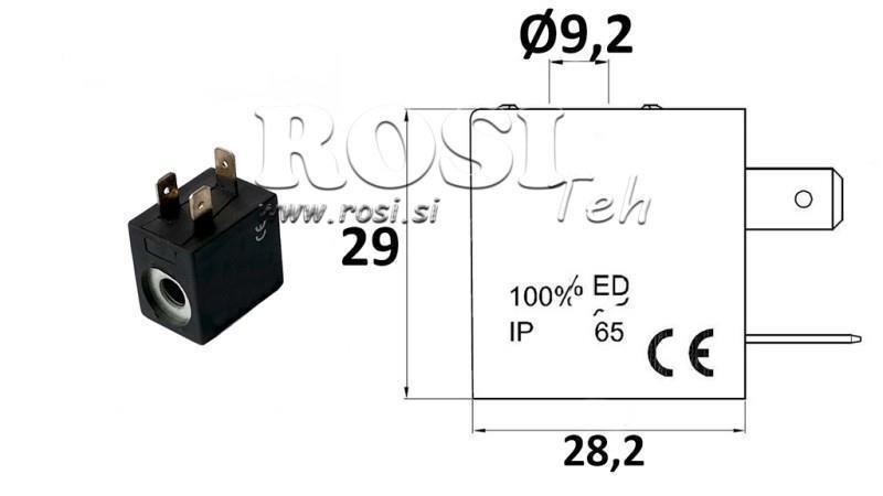 ELEKTRO MAGNETNA TULJAVA 24VDC ZA VENTIL - fi 19,2mm-29mm 3W