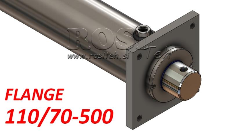 HYDRAULISK CYLINDER MED MONTERINGSPLADE 110/70-500