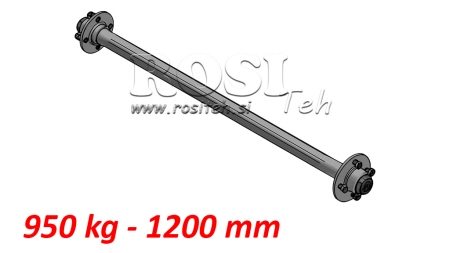 OSOVINA ZA PRIKOLICU 950 kg BEZ KOČNICA (1200 mm)
