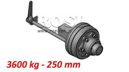 POLUOSOVINA S KOČNICAMA 3.600 KG L.250 MM