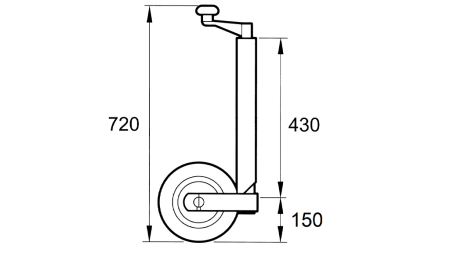 POTPORNA NOGA AUTO PRIKOLICE 250mm-400kg