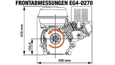 silnik benzynowy EG4-270cc-6.56kW-8.92HP-3,600 RPM-H-KW25x88.2-ręczny start