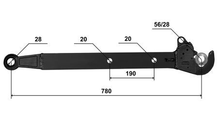 BRAZOS DE ELEVACIÓN PARA TRACTOR VÍNCULOS DE TRES PUNTOS CBM 70X20 MM - 780MM HASTA 75HP