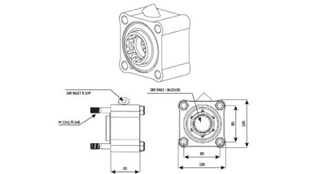 Dimenzije HIDRAULIČKOG POGONA PUMPE - ZF1 ALUMINIJ