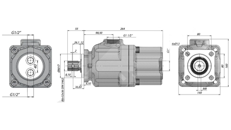 HYDRAULIK PISTON PUMPE TANDEM 50+50CC