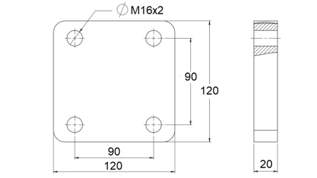 MONTÁŽNÍ FLANGE PRO OTOČNÝ TAŽNÝ KLOBOUK fi42 V KRYTU