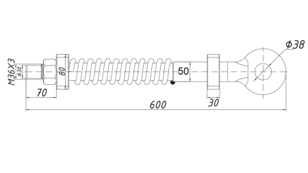 DÄMPFENDER SCHWENKZUGHAKEN MIT FEDER FI50 7.500KG