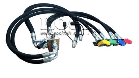 VÁLVULA DE DISTRIBUCIÓN MANUAL CON MANGUERAS PARA TRACTOR VOLQUETE SALIDA DF-6/2 60lit/min