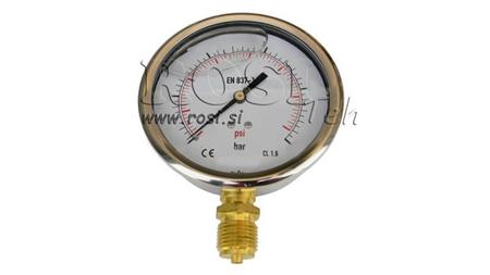MANOMETER DN100 VERTICAL 0 - 25 BAR - 1/2