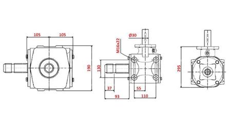 ÚHELNÝ REDUKTOR 1:1.56 (56HP-43kW)
