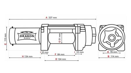 12 V ELEKTRISK WINCH DWH 4500 HD - 2041 kg - SYNTHETISK REB