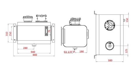 METALNI REZERVAR GORNJI 60 Lit 310x380x560mm