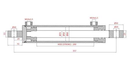 HYDRAULISK STYRINGSCYLINDER SAMME OEM-264.6342.4/11
