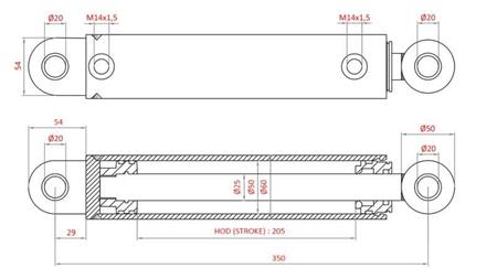 HYDRAULISK STYRINGSSYLINDER FIAT-NEW HOLLAND OEM-5189895