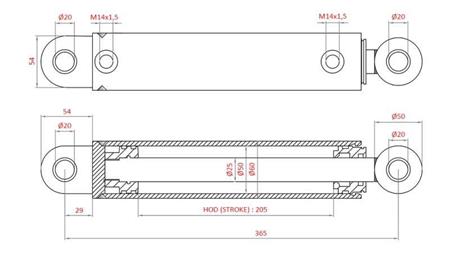 HYDRAULICKÝ ŘÍDÍCÍ CYLINDR FIAT-NEW HOLLAND OEM-87302890
