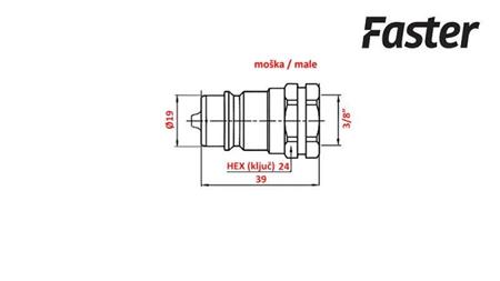 BRZA SPOJNICA TRAKTOR MUŠKA 3/8 Faster