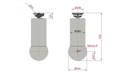 TELESCOPICKÝ CYLINDR - MEILLER KIPPER 5 STUPŇŮ 175mm - 15 tun zdvih 1560mm