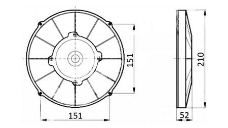 VENTILATORE ASSIALE 190mm SPINGENTE 24V