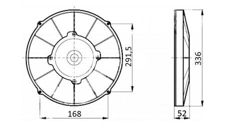 VENTILATORE ASSIALE 305mm ASPIRANTE 24V