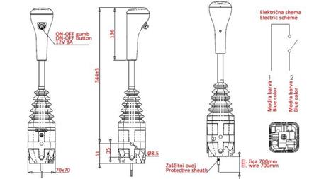 JOYSTICK INDEMAR PRO VÍCEČELOVÝ VÝTAH - 1x TLAČÍTKO