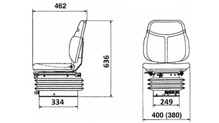 SEDILE TRACTOR SUSPENSIONE AD ARIA TESSUTO