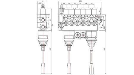 VÁLVULA HIDRÁULICA 6xP40   2x JOYSTICK