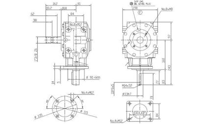 REDUCTOR DE ÁNGULO T-311J 1:3 (50HP-36.8kW)