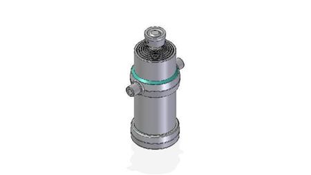 7020S -TELESCOPISK CYLINDER STANDARD/BALL 7 TRIN REJSE 2605 DIAMETER 190
