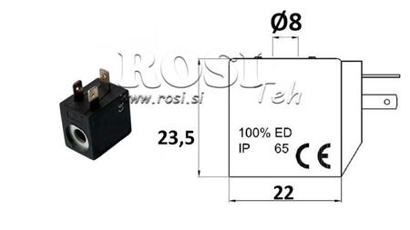 BOBINA ELETTROMAGNETICA 230VAC PER VALVOLA - fi 8mm-23.5mm 3W