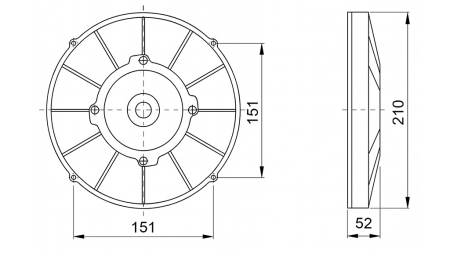 VENTILATOR AKSIJALNI 190mm VUČNI 24V