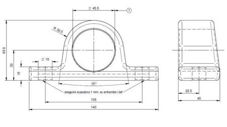 PORTA PER CILINDRO TELESCOPICO FI45