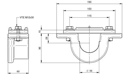 FESTE FOR TELESKOPISK SYLINDER FI55-A