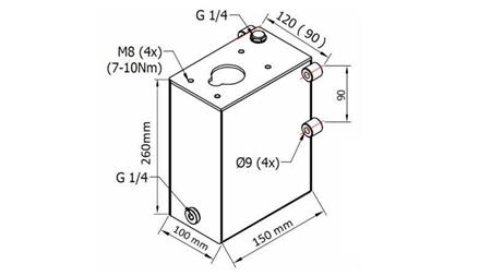 RESERVOAR 3L FOR HÅNDPUMPE - dimensjoner